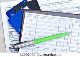 checkbook, s, kreditovat karta