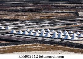 Salinas de Janubio, saltworks in Lanzarote, Canary Islands, Spain