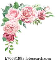 וואטארכולור, ורדים, ו, ירק, פרחוני, שלוט, ריח