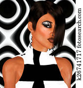 פנק, hair,, יחיד, יופי, ומעצב