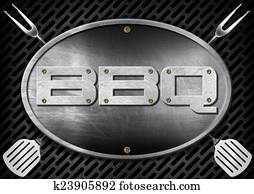 Bbq Signboard with Kitchen Utensils Bbq Signboard with Kitchen Utensils