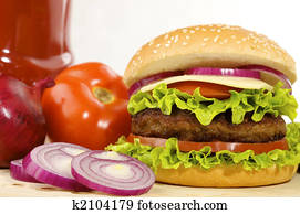 hamburger with ingredients hamburger with ingredients