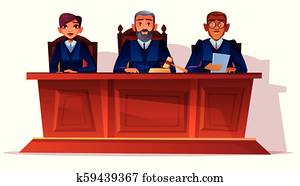 Judges at court hearing vector illustration Judges at court hearing vector illustration