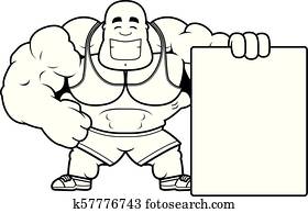 karikatur, trainer, zeichen karikatur, trainer, zeichen