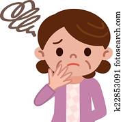 mujer madura, en apuro