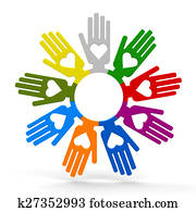 mãos, com, amor, em, a, círculo