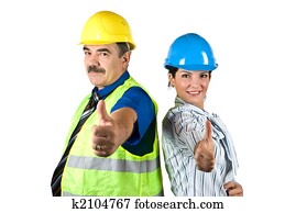 succcessful, arkitekter, folk, ge sig, tum-upp