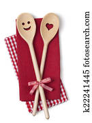 Two wooden cooking spoons Two wooden cooking spoons