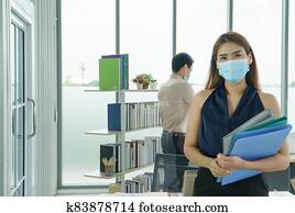 Business people work together in a company office