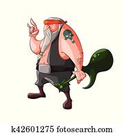 Cartoon rocker, biker Cartoon rocker, biker