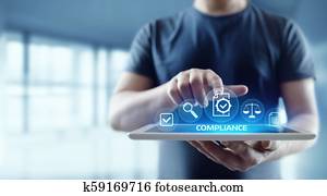 Compliance Rules Law Regulation Policy Business Technology concept Compliance Rules Law Regulation Policy Business Technology concept