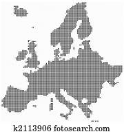 europa, mapa, mosaico europa, mapa, mosaico