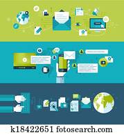 Flat design concepts for email Flat design concepts for email