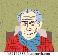 Gaffer grandfather portrait character Gaffer grandfather portrait character