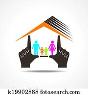 Hand make home with family