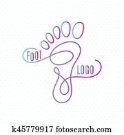 Logo of center of healthy feet. Human footprint sign icon. Barefoot symbol. Foot silhouette. Business abstract set logos. Vector illustration Logo of center of healthy feet. Human footprint sign icon. Barefoot symbol. Foot silhouette. Business abstract set logos. Vector illustration