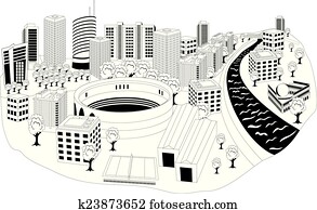 Modern city metropolis