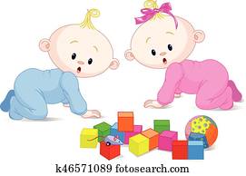 Playing babies Playing babies