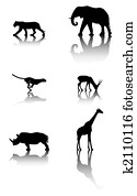Set of wildlife animals Set of wildlife animals