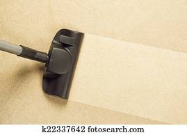 vácuo, limpeza, a, novo, tapete