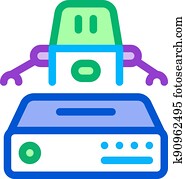 אוטומציה, תגמר, ללמוד, צבע, איקון, וקטור, דוגמה