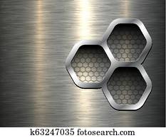 רשת, רקע, 3d, מתכתי