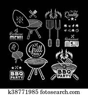 Barbecue grill chalkboard Barbecue grill chalkboard