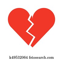 Clip Art of Broken Heart broknhrt - Search Clipart, Illustration ...