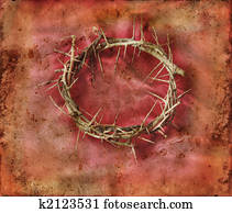 Crown of Thorns on Red Grunge Background Crown of Thorns on Red Grunge Background