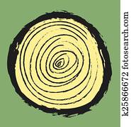 doodle cross section of tree trunk