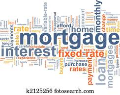 hipoteca, palabra, nube