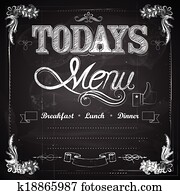 Menu written on Chalkboard Menu written on Chalkboard