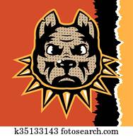 wahnsinnig, hund, platzen kunst, vektor