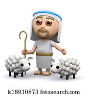 3d, ישו, ה, רועה