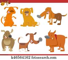 cute dog animals set