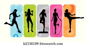 fitness, silhouettes