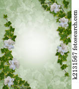 Floral Border Ivy and Gardenias Floral Border Ivy and Gardenias