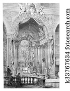 igreja, de, são, roch, em, lisboa, portugal, vindima, gravura igreja, de, são, roch, em, lisboa, portugal, vindima, gravura