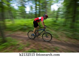 Mountain Biker with blurred background Mountain Biker with blurred background