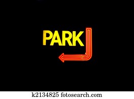 neon, parkplatzschild