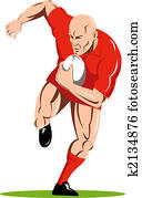 Rugby player run front on Rugby player run front on