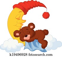 The teddy bear cartoon sleep on the The teddy bear cartoon sleep on the