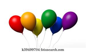 3d rendering baloons in gay flag colors 3d rendering baloons in gay flag colors