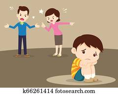angry family quarreling with sad boy angry family quarreling with sad boy