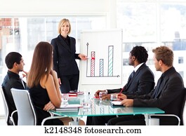 businesswoman dá uma apresentação