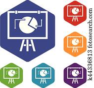 carta aleta, com, estatísticas, ícones, jogo