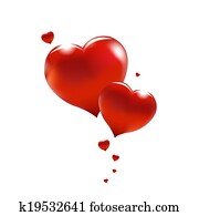 grande, rojo, corazones