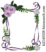 Lavender Roses Wedding Invitation border Lavender Roses Wedding Invitation border