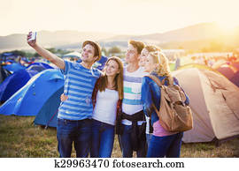 Teens at summer festival Teens at summer festival