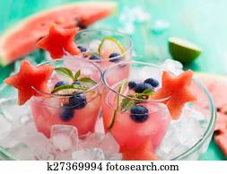 Watermelon and blueberry drink
